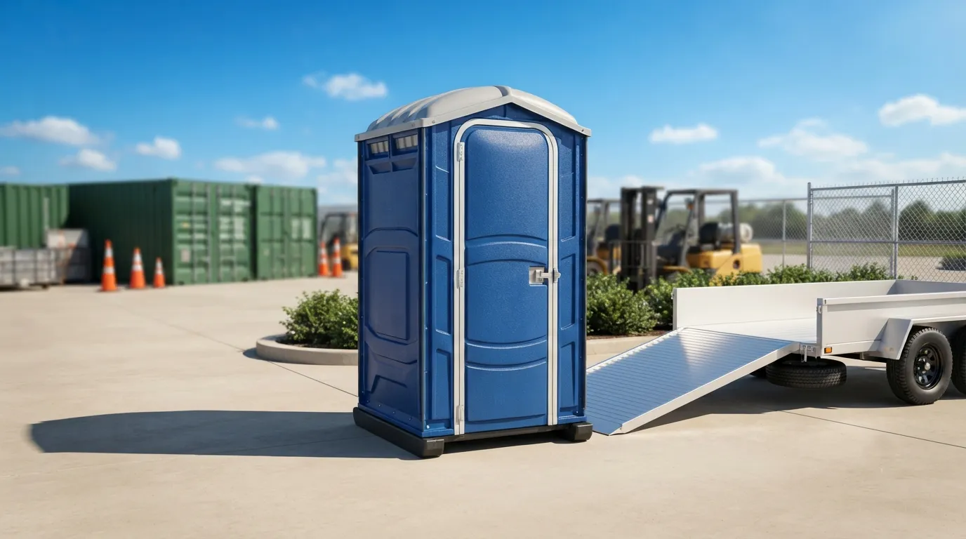 Portable restroom units delivered on a Henderson, NV work zone